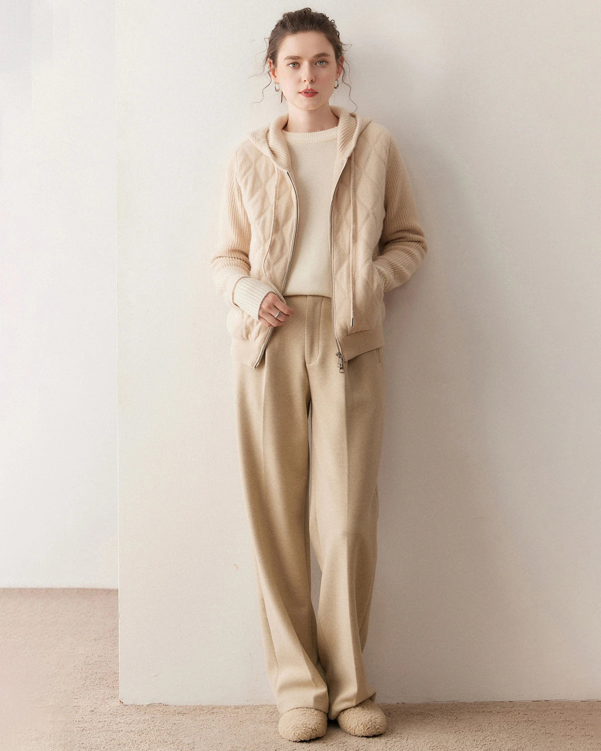 Women’s Hooded Cashmere Zip-Up Jacket - DAISYSILK