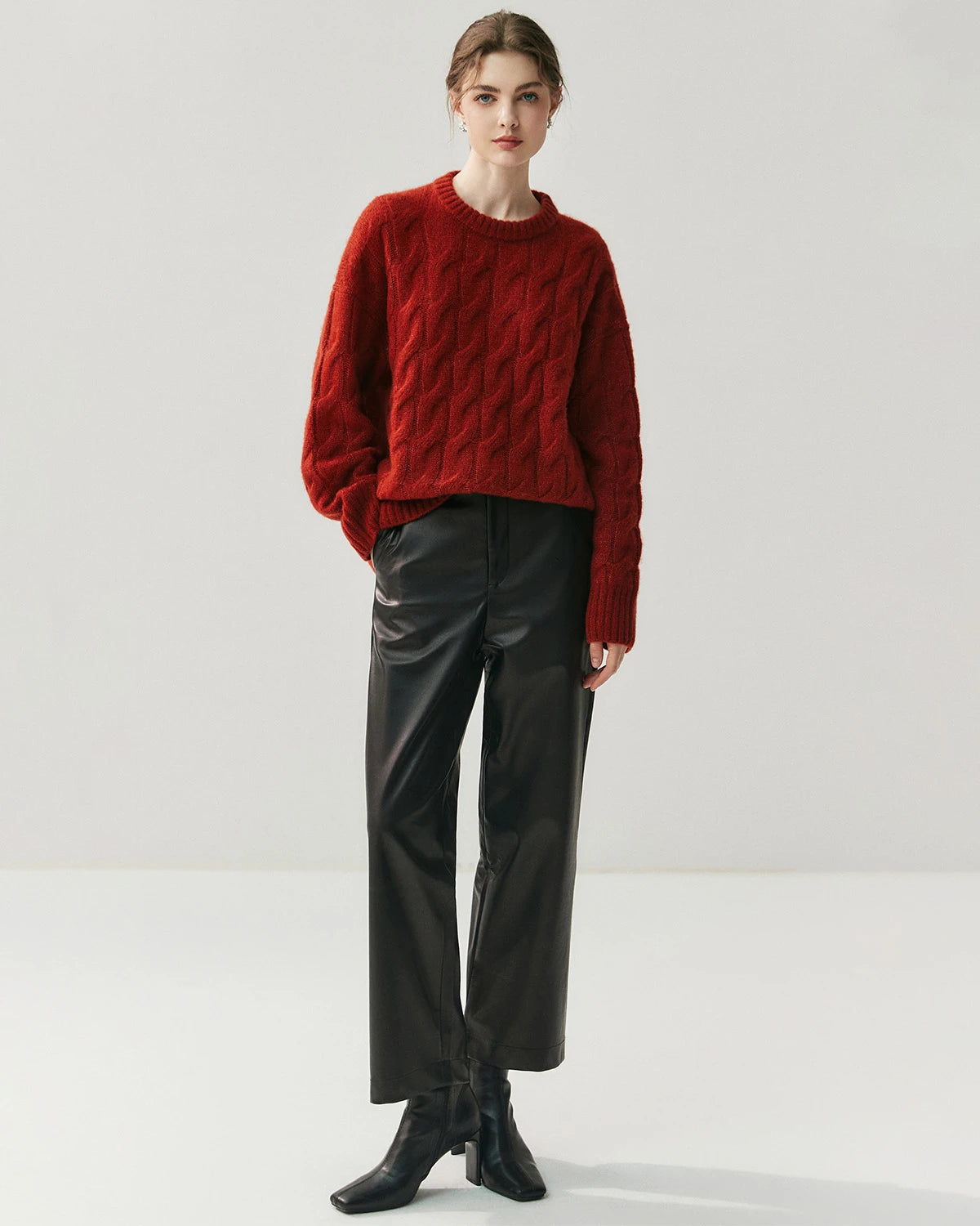 Women's Cable Knit Silk Cashmere Oversize Pullover - DAISYSILK