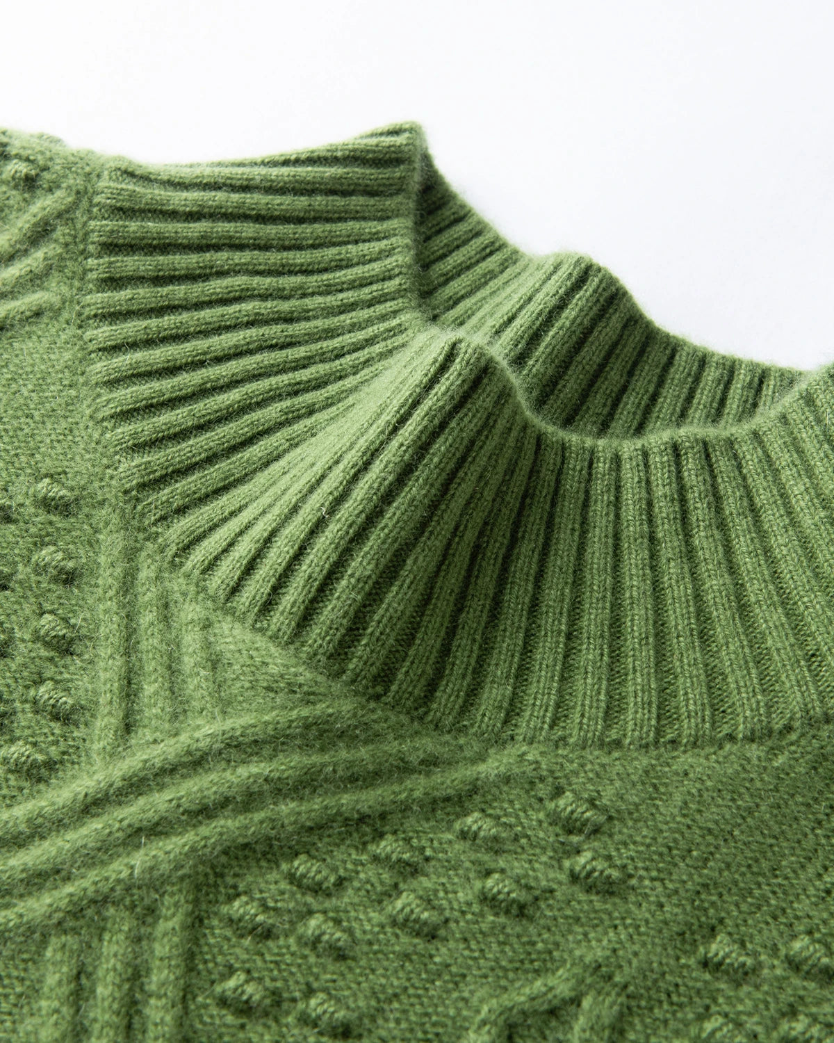 Mock Neck Diamond Knit Cashmere Sweater - DAISYSILK