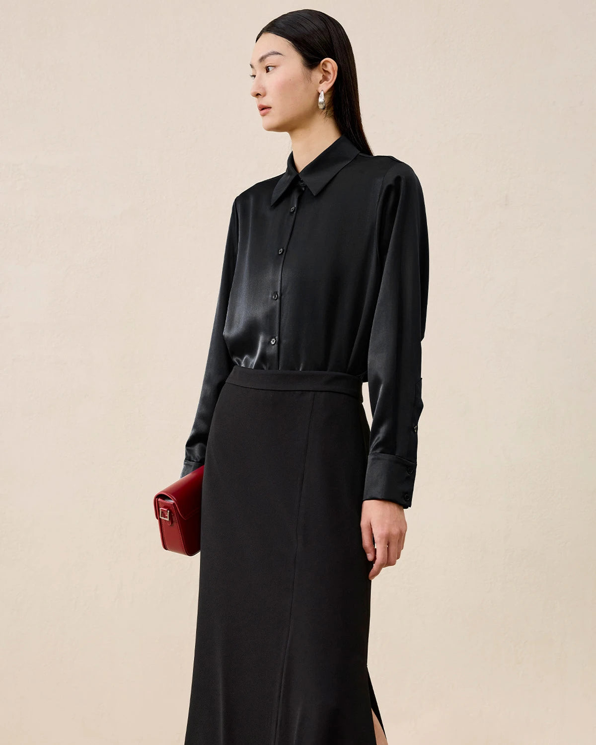 Women's Washable Silk Blouse Basic Style - DAISYSILK