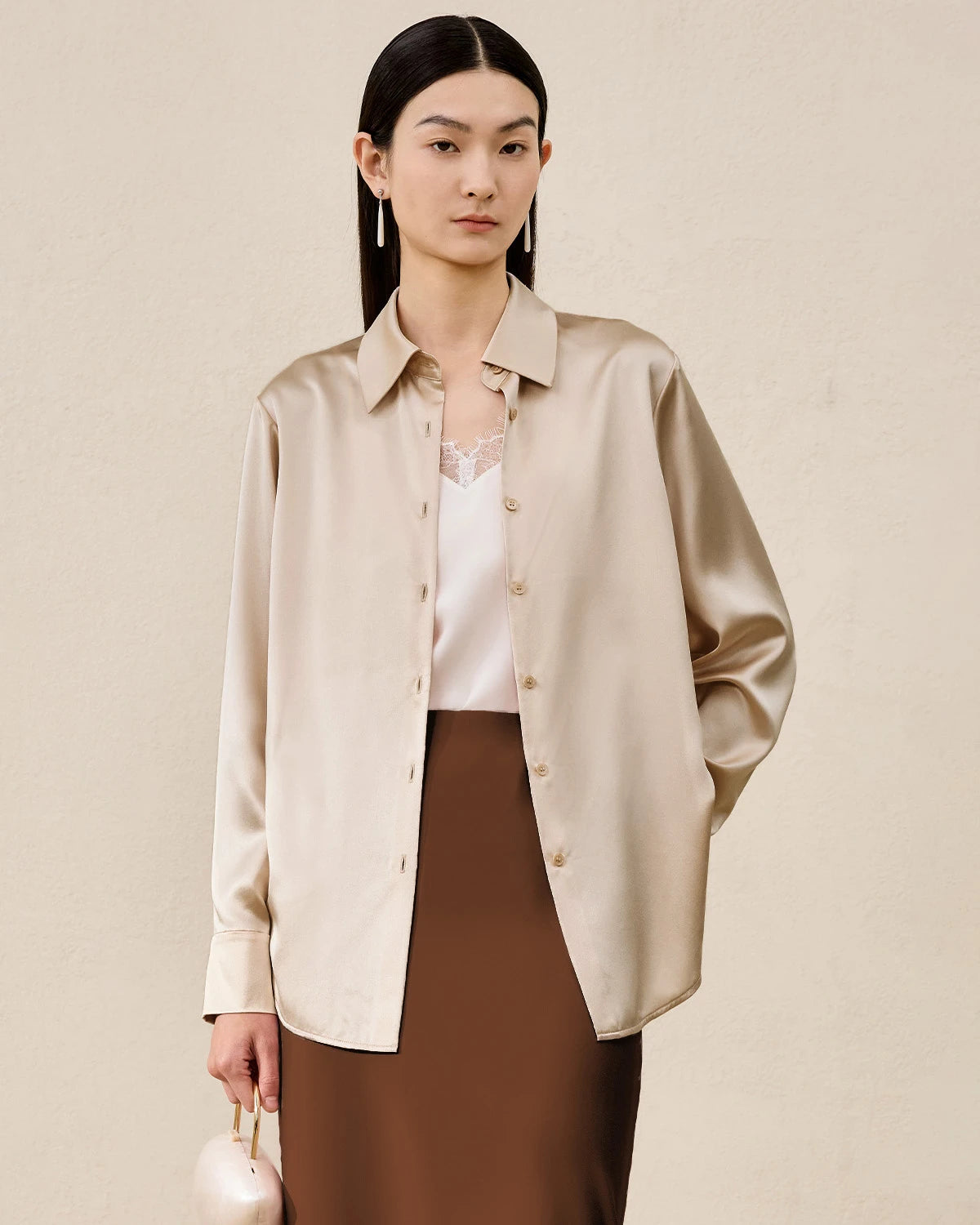 Women's Washable Silk Blouse Basic Style - DAISYSILK