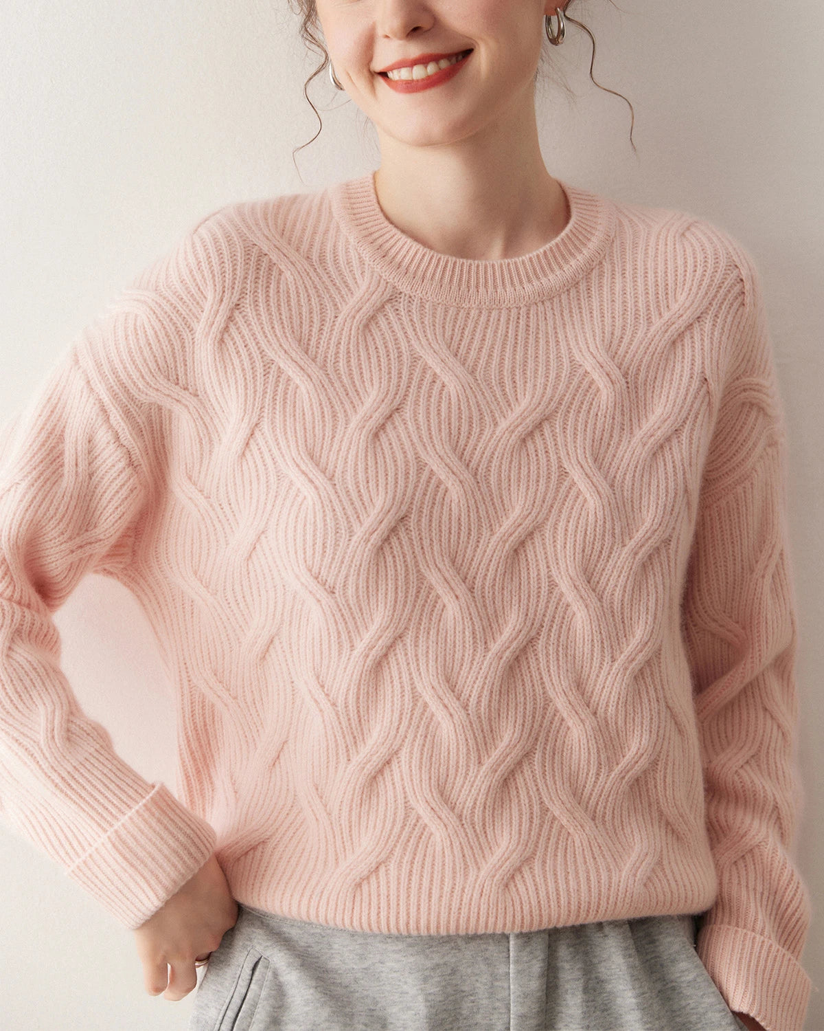 Luxury Cable Knit Cashmere Sweater - DAISYSILK