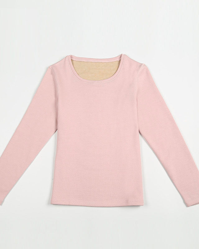Women’s Silk Fleece Thermal Underwear Set Rose Pink