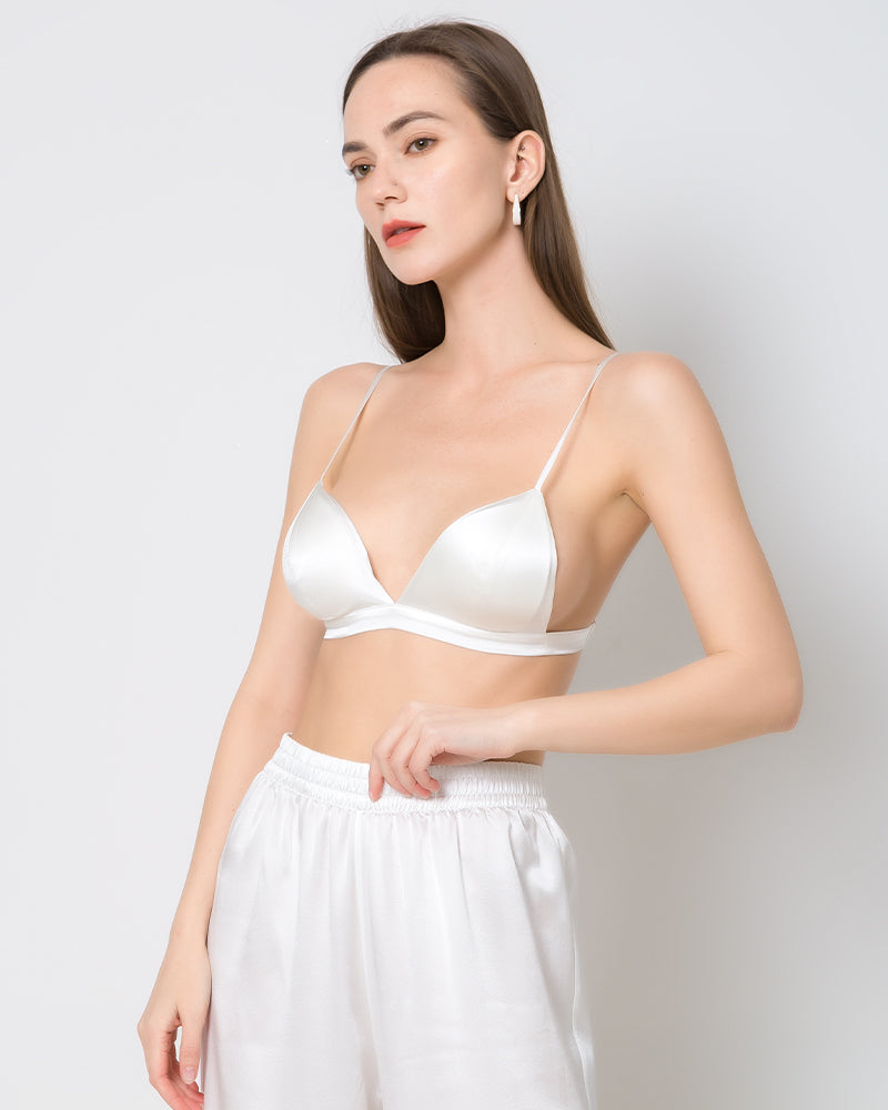 Silk Cap Wireless Bra, White