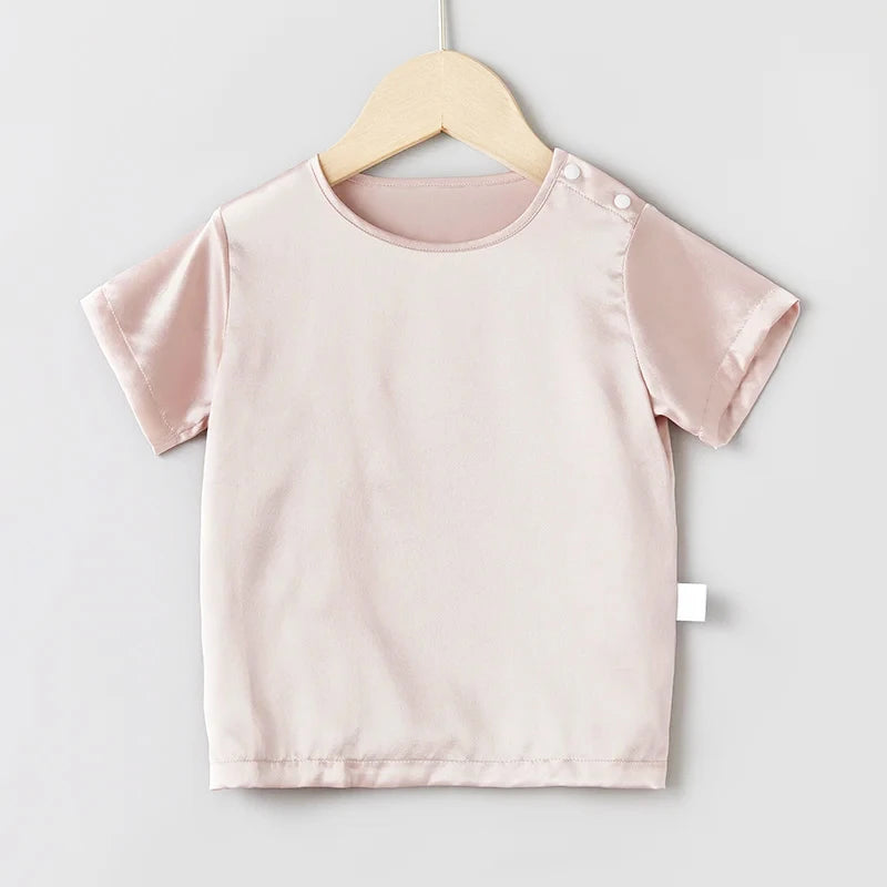 Short Sleeve Baby Silk T-Shirt, Pink