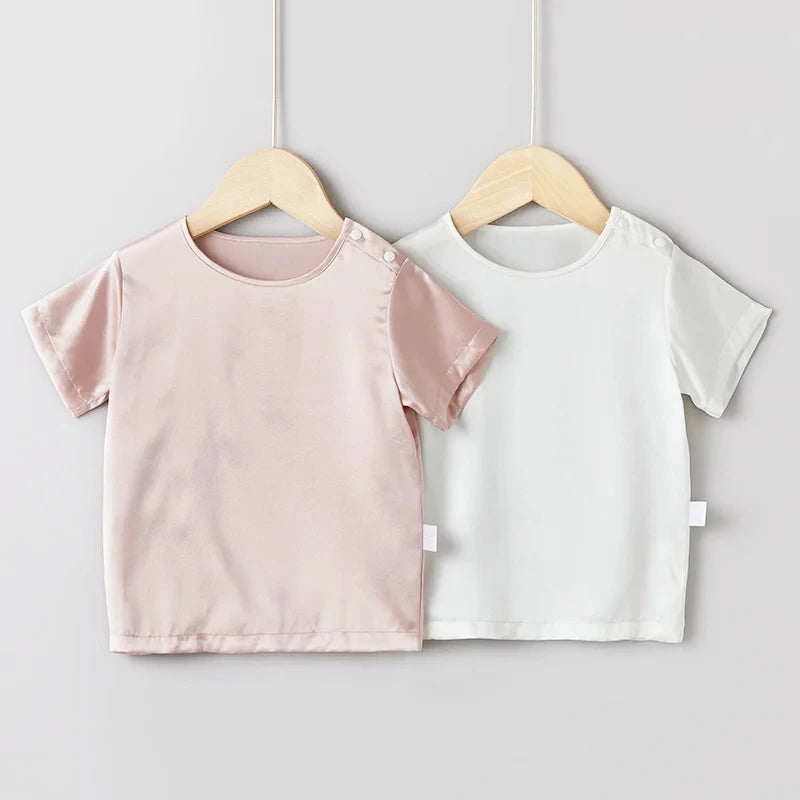 Short Sleeve Baby Silk T-Shirt, Pink
