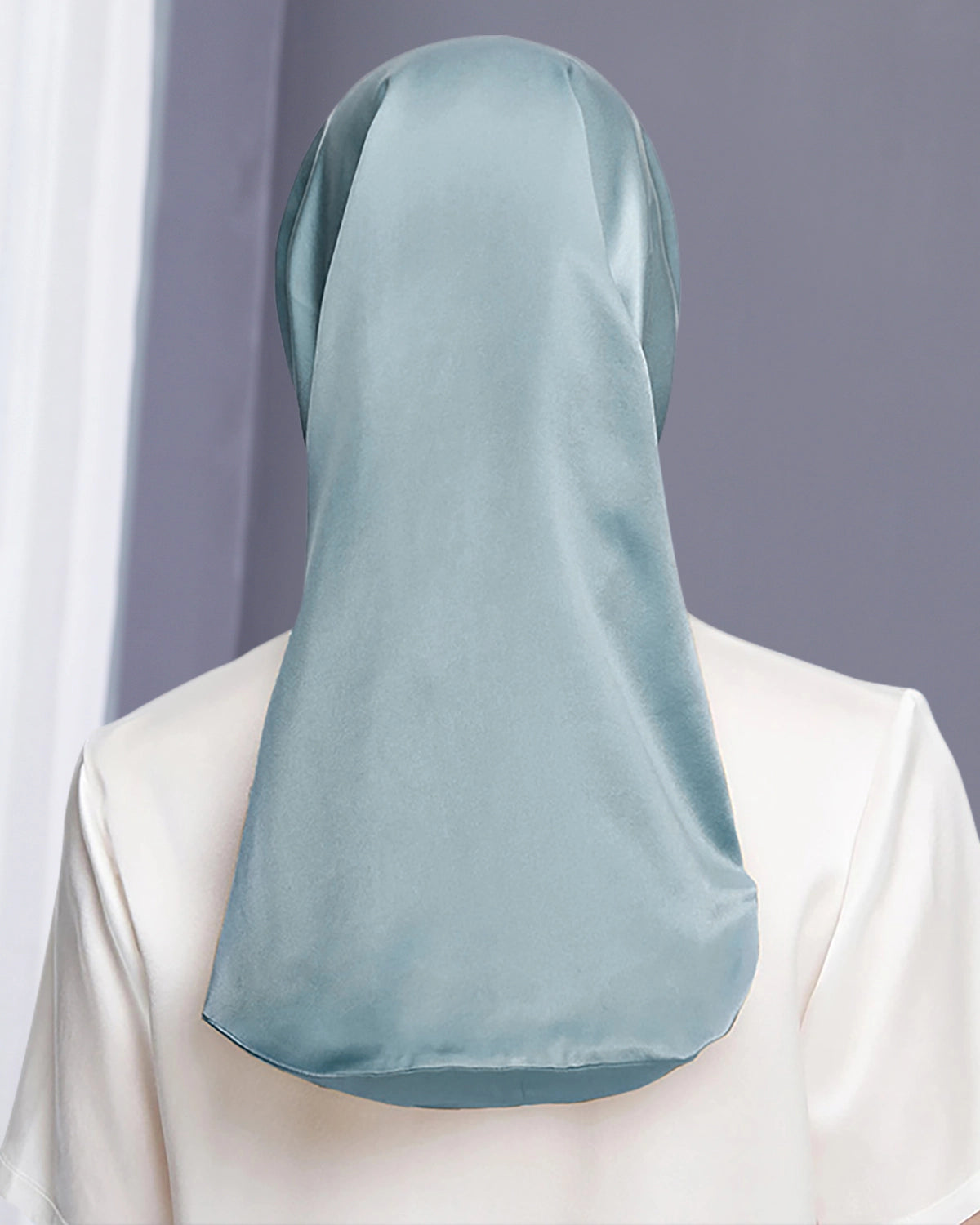 Mulberry Silk Bonnet For Hair, Haze Blue