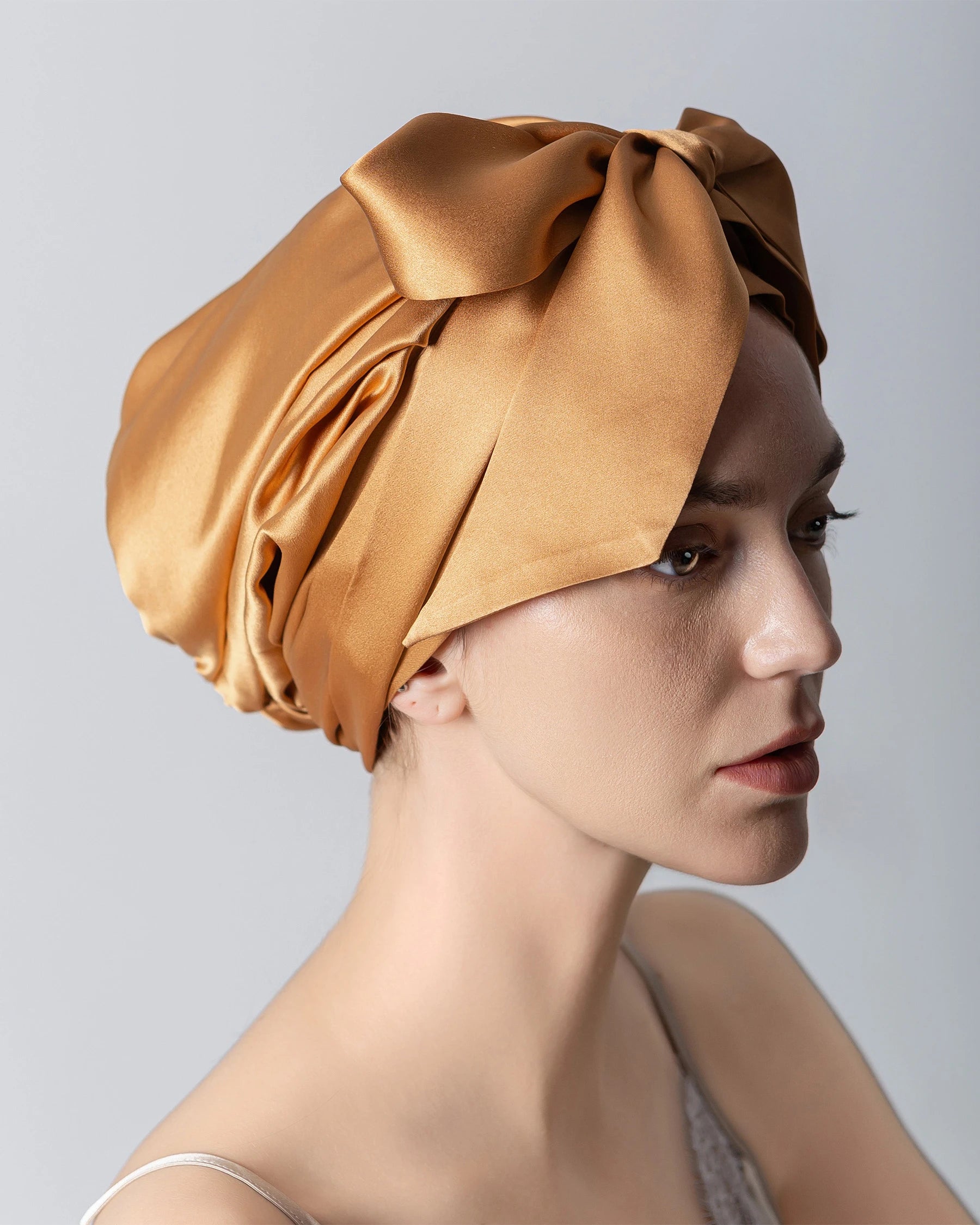 Silk Hair Bonnet for Sleeping, Coffee