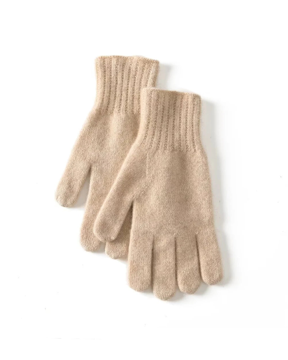 Soft Cashmere Knit Gloves, Beige