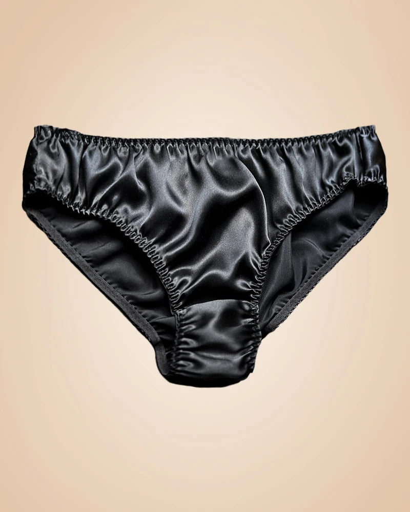 Women's 100% Silk Panties, Black