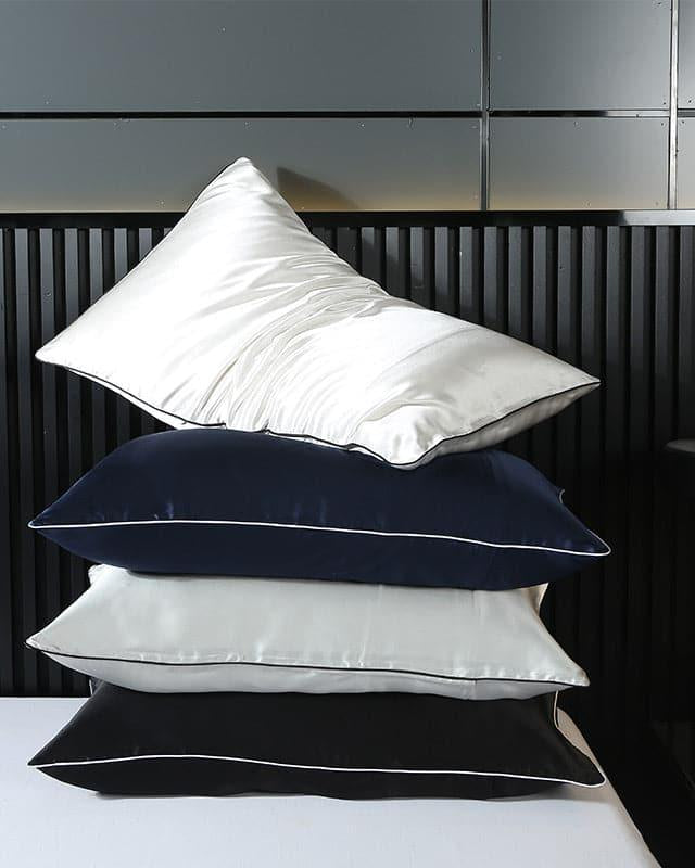 19 Momme Pure Silk Piping Pillowcase