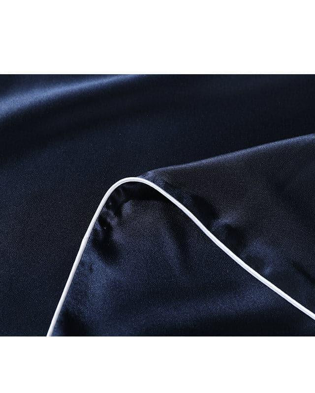 19 Momme Pure Silk Piping Pillowcase, Navy