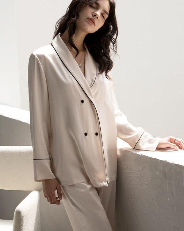 22 Momme Classic Long Silk Pajamas - DAISYSILK