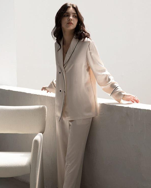 22 Momme Classic Long Silk Pajamas - DAISYSILK