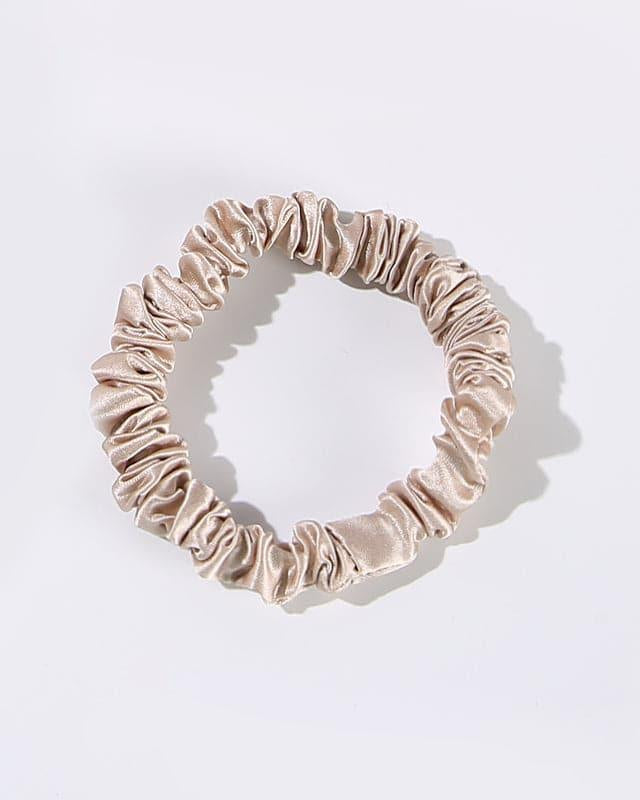 22 Momme Silk Mini Scrunchie, Champagne