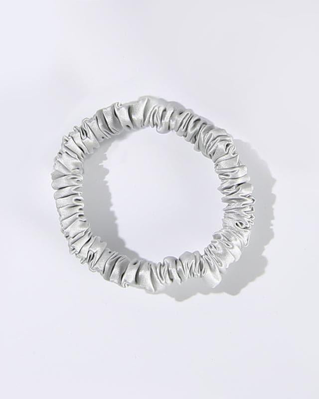 22 Momme Silk Mini Scrunchie, Grey