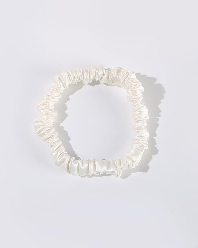 22 Momme Silk Mini Scrunchie, Ivory