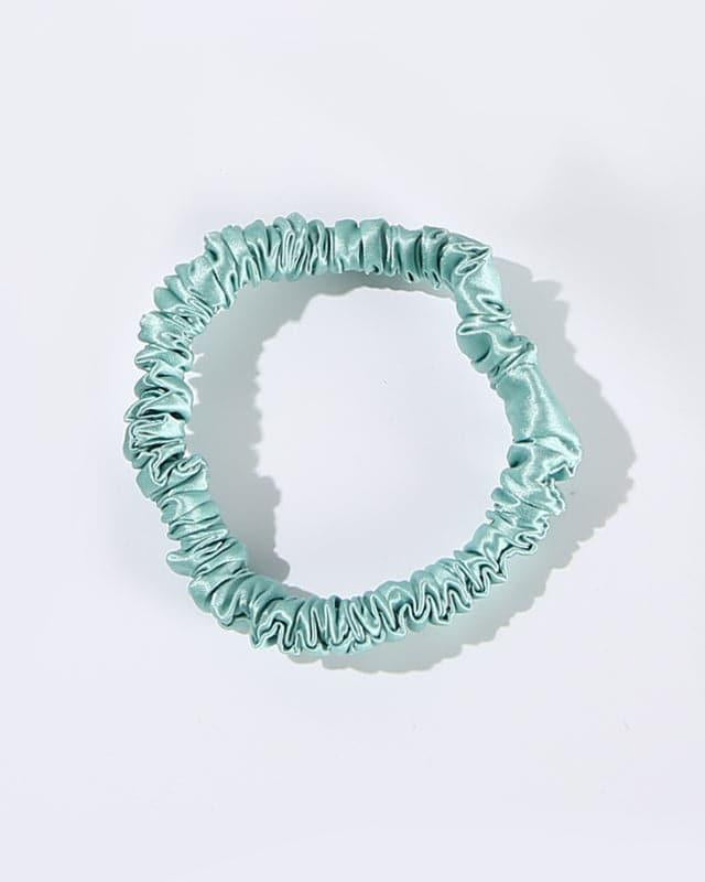 22 Momme Silk Mini Scrunchie, Green