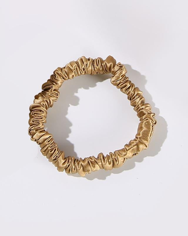 22 Momme Silk Mini Scrunchie, Gold