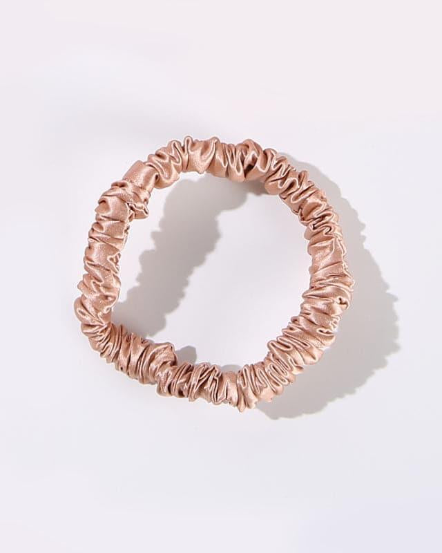 22 Momme Silk Mini Scrunchie, Caramel