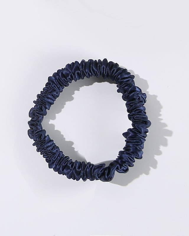 22 Momme Silk Mini Scrunchie, Navy