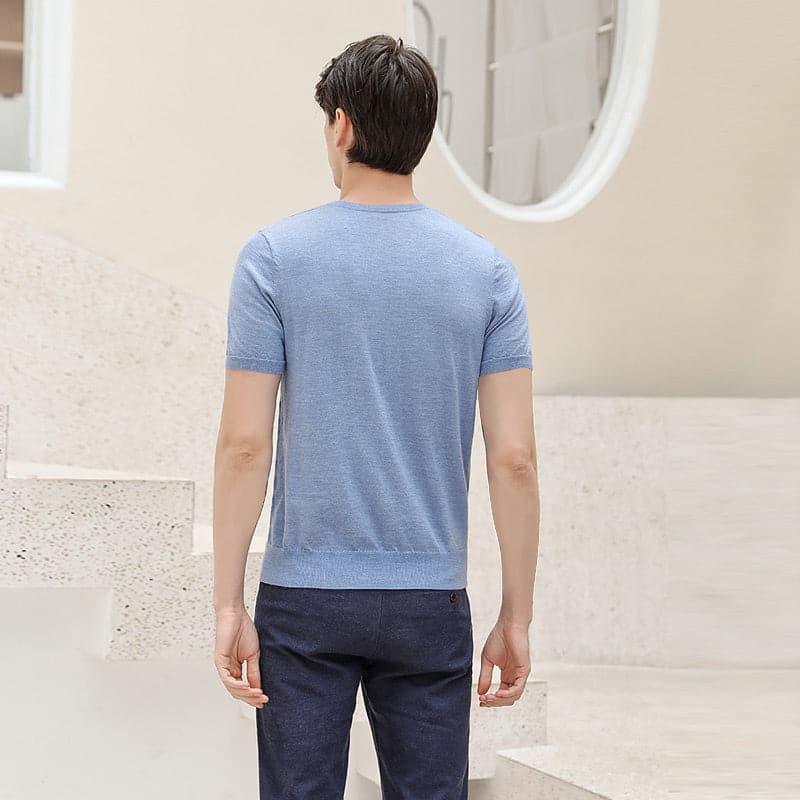 Short Sleeve Cashmere Sweater for Men - DAISYSILK