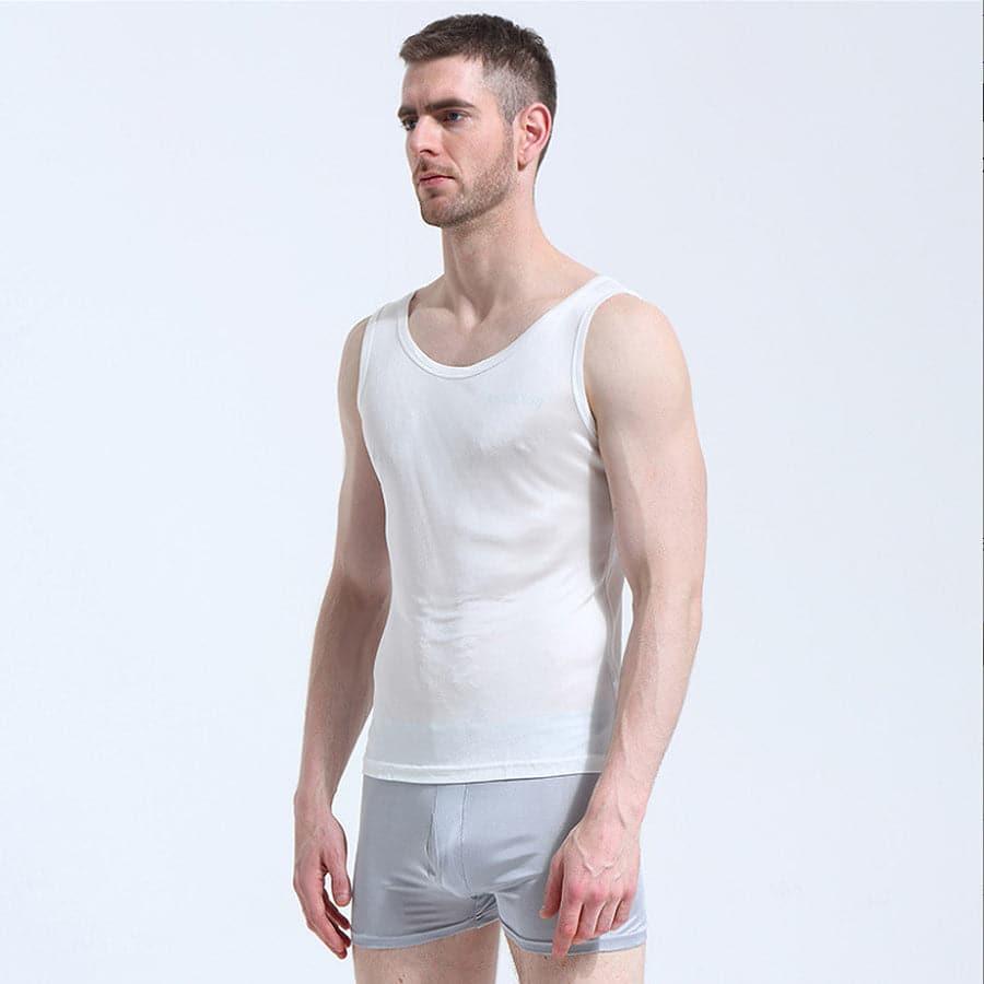 Men's Sleeveless Silk Knit Tank Top - DAISYSILK
