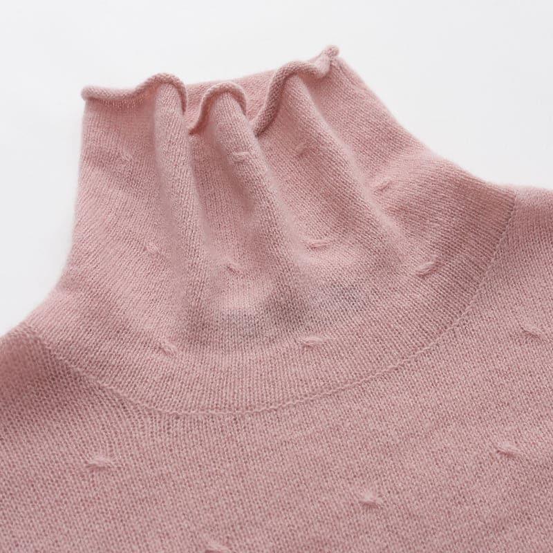 Short Sleeve Turtleneck Cashmere Sweater - DAISYSILK