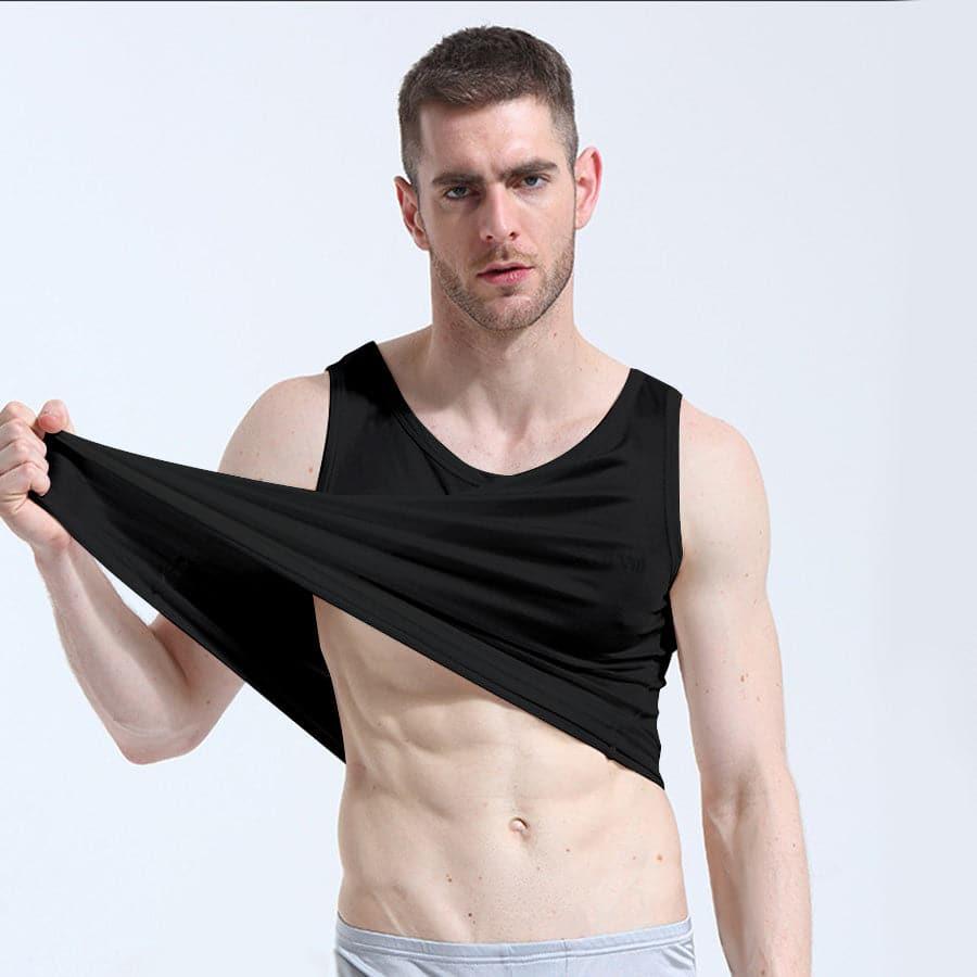 Men's Sleeveless Silk Knit Tank Top - DAISYSILK