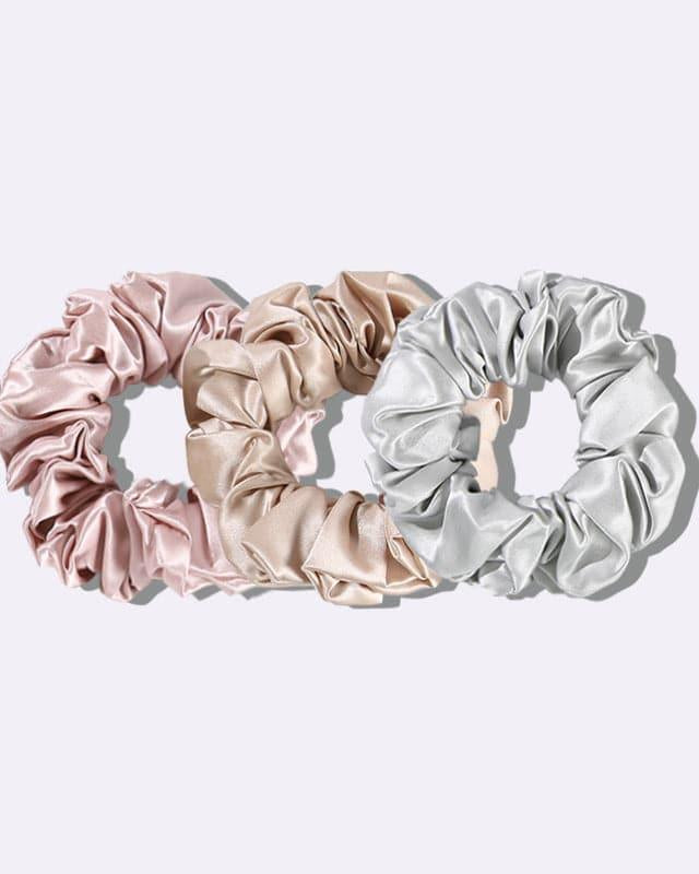 3PCS 3.5 CM Midi Silk Hair Loop Scrunchies Set