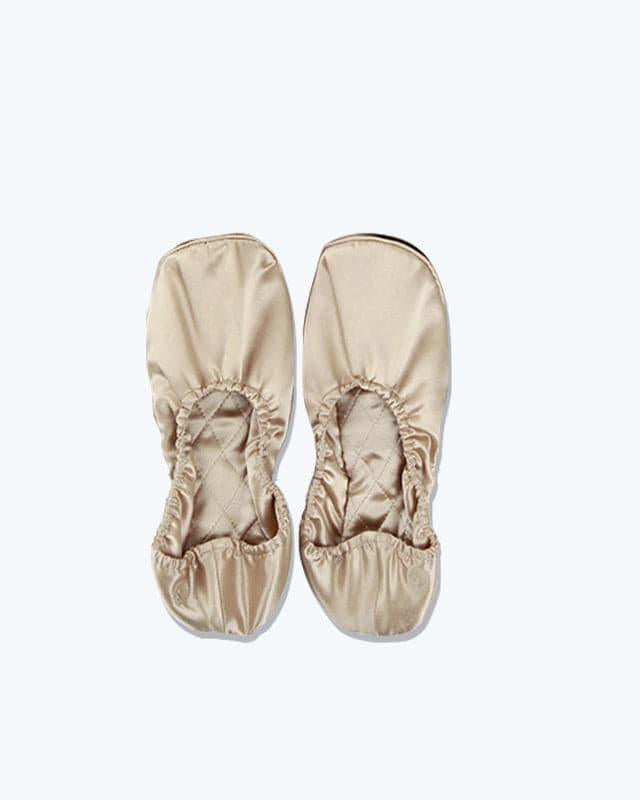 Soft Ballet Silk Slippers, Champagne