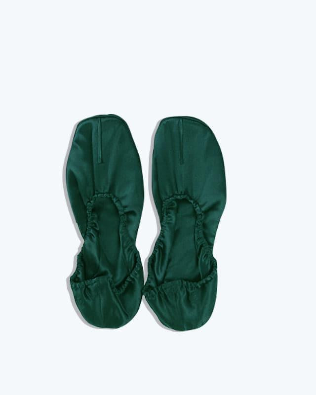 Soft Ballet Silk Slippers, Green