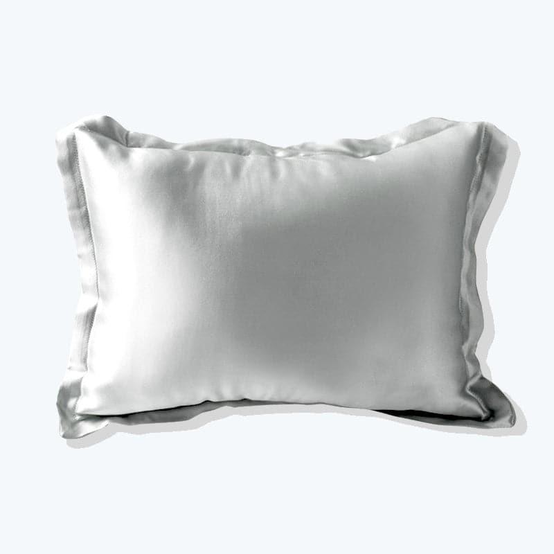 Polyester Filled Pillow With Silk Shell Cushion, Grey