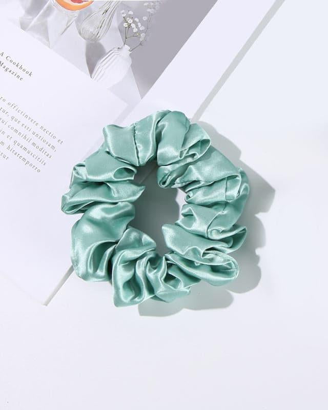 3.5 CM Midi Silk Scrunchies, Light Green