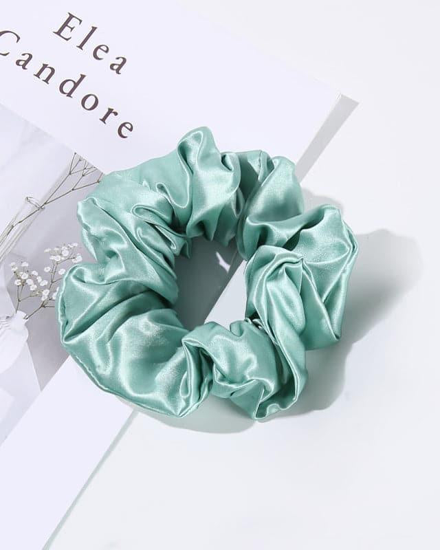 5CM Large Silk Hair Scrunchies, Light Green