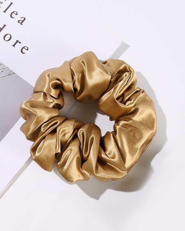 5CM Large Silk Hair Scrunchies, Gold