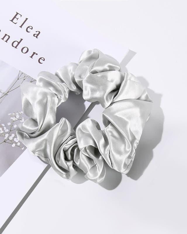 5CM Large Silk Hair Scrunchies, Grey