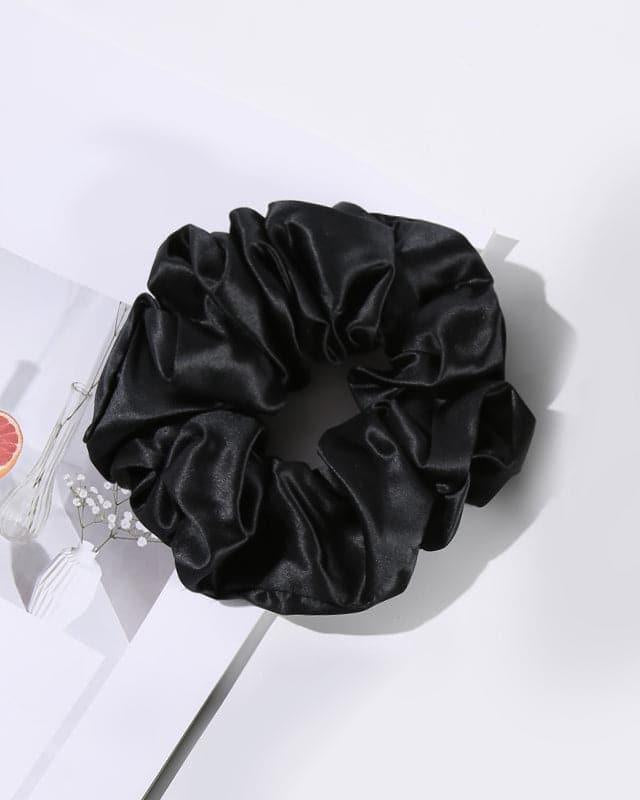 5CM Large Silk Hair Scrunchies, Black