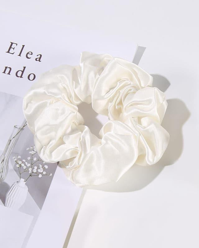 5CM Large Silk Hair Scrunchies, Ivory