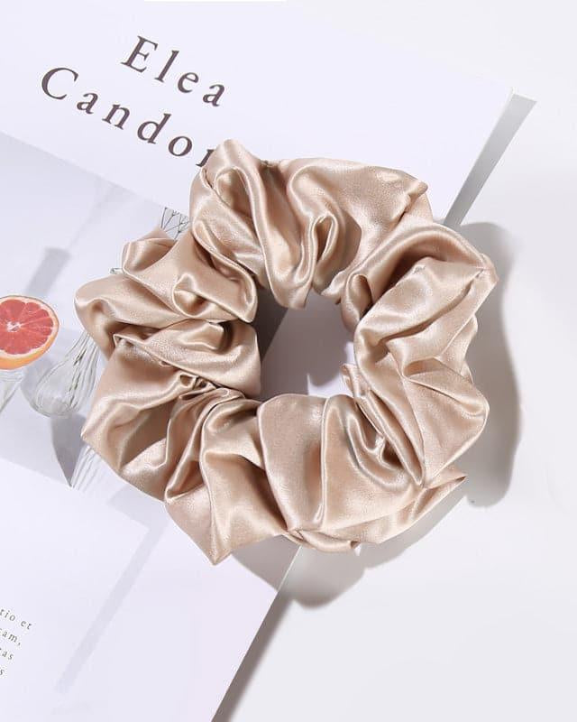 5CM Large Silk Hair Scrunchies, Champagne