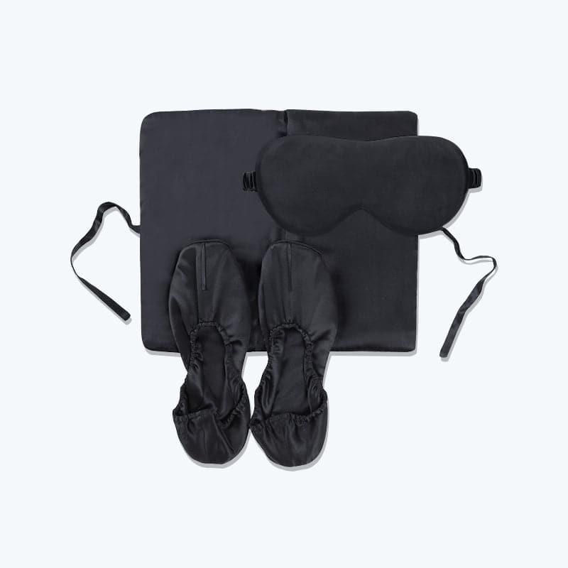 Daisysilk 3-Piece Silk Travel Set, Dark Black