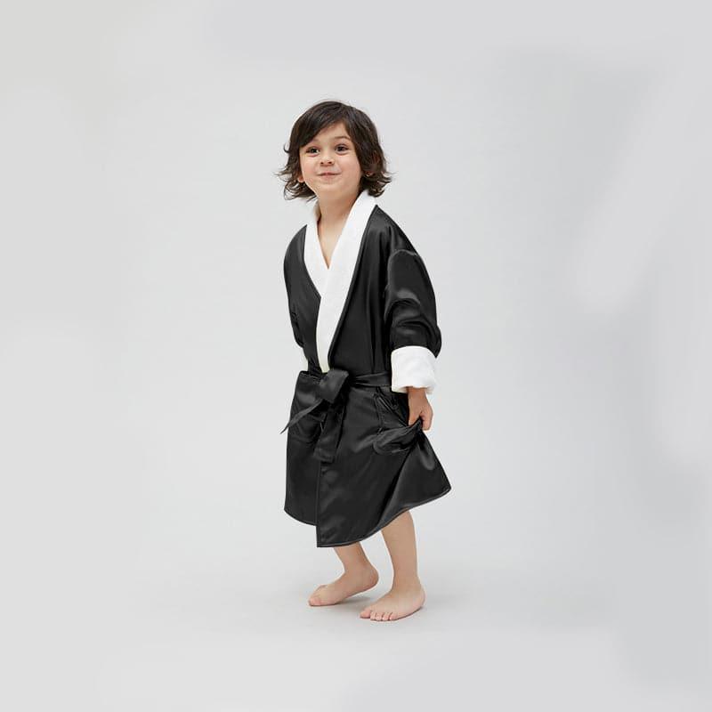 Kids Silk and Velvet Reversible Robe for Winter - DAISYSILK
