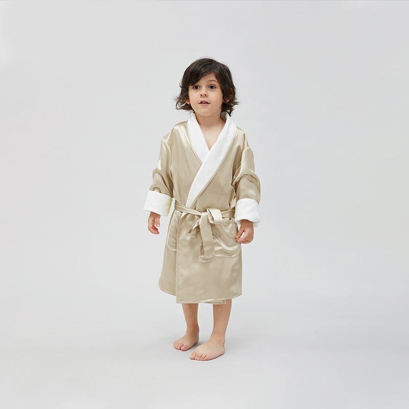 Kids Silk and Velvet Reversible Robe for Winter - DAISYSILK