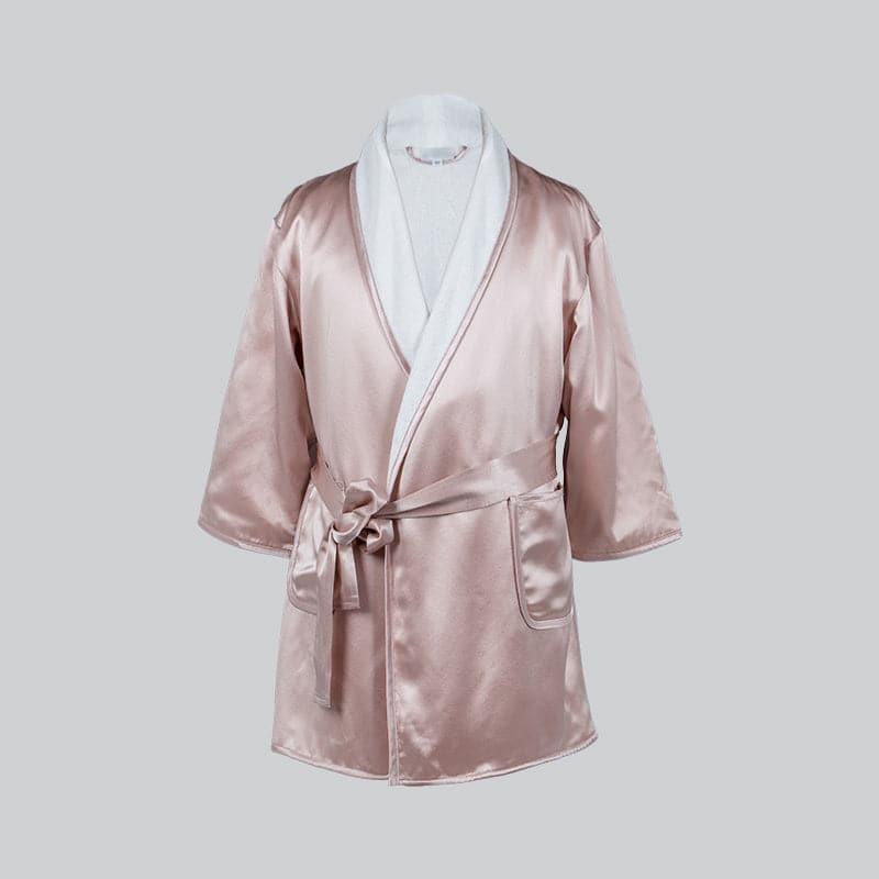 Kids Silk and Velvet Reversible Robe for Winter - DAISYSILK