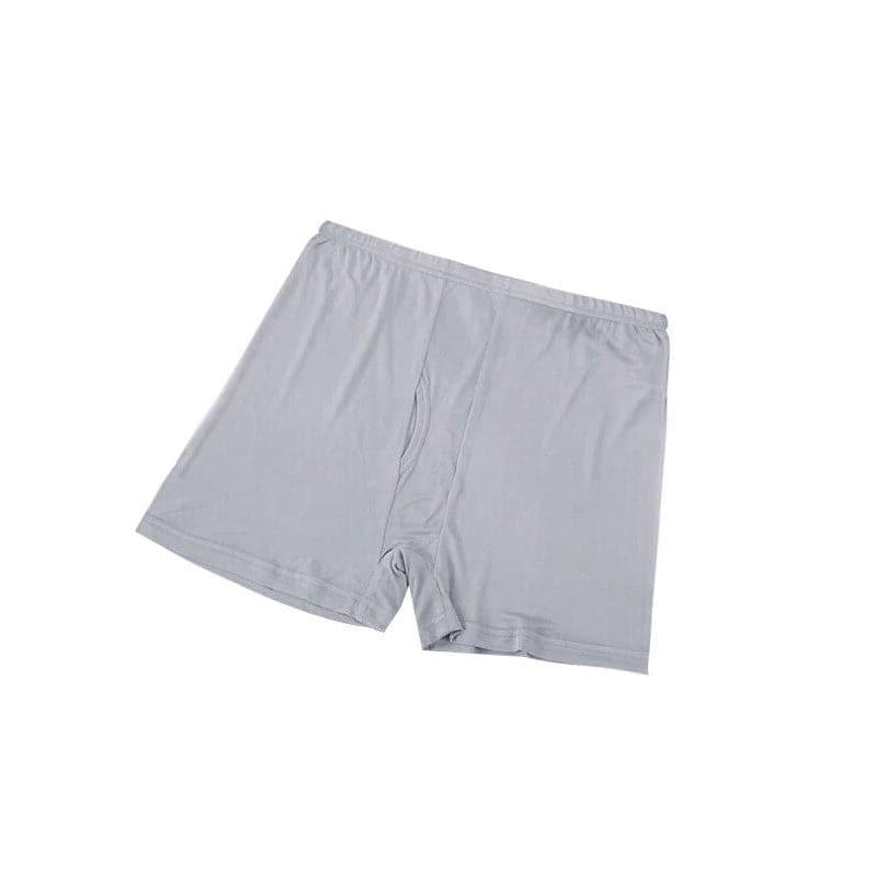Large Elasticity Knit Soft Silk Boxer Shorts, Grey