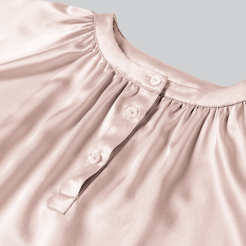 Long Silk Shirt Pajamas Sleepwear For Girl - DAISYSILK