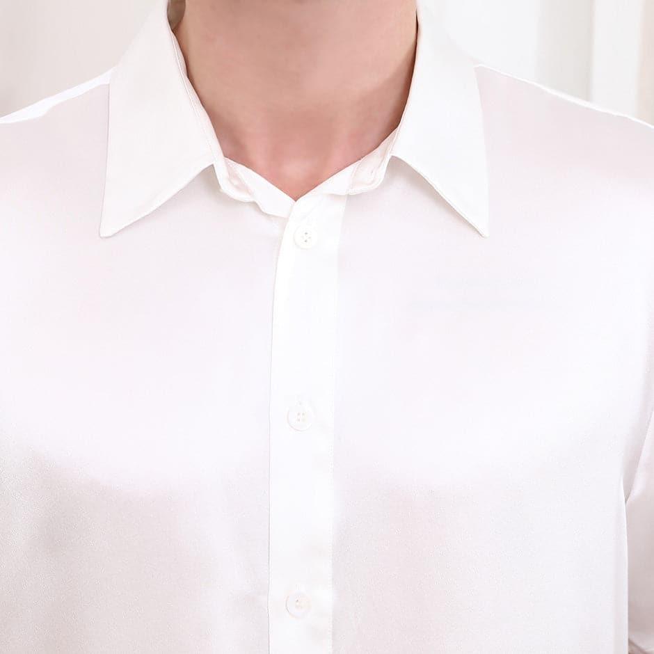 Men's Basic Silk Shirt Short Sleeve - DAISYSILK