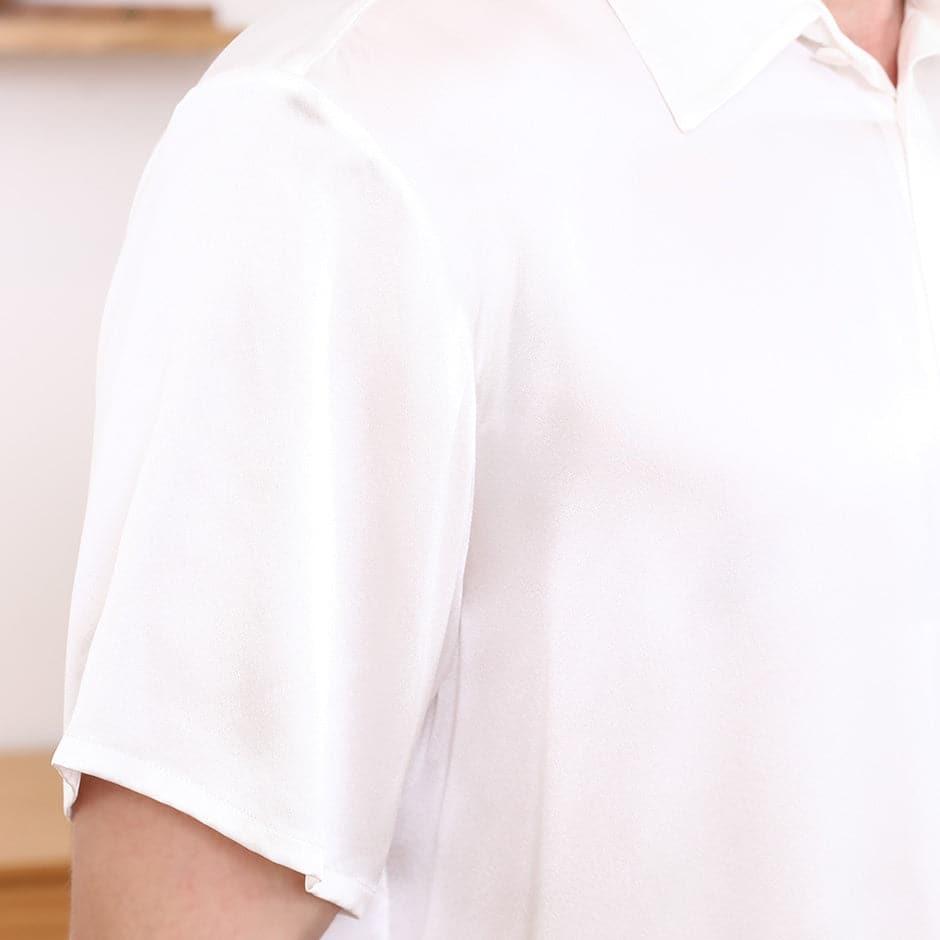 Men's Basic Silk Shirt Short Sleeve - DAISYSILK