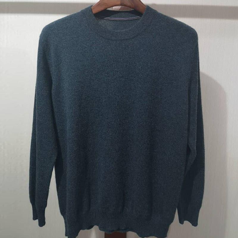 Men's Crew Neck Cashmere Sweater - DAISYSILK