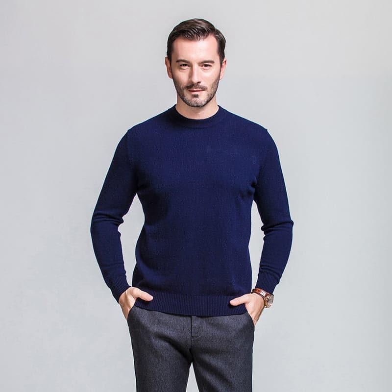 Men's Crew Neck Cashmere Sweater - DAISYSILK